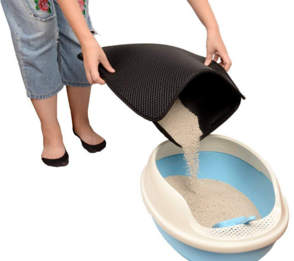 Caja de arena para gatos EVA de nido de abeja bonita superventas de Amazon de doble capa a prueba de humedad, alfombrilla para atrapar gatitos