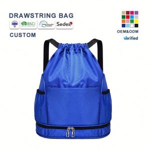 Sac à dos à cordon en polyester 210D, personnalisable avec logo et motif, tendance, imperméable, pour sport et gym, réutilisable, antivol, vente en gros - Product Image 1