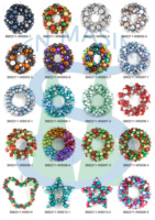 Ornements de Noël en paillettes colorées Senmasine, 33 cm, boules incassables, couronne de Noël avec base en plastique, décoration de fête de Noël