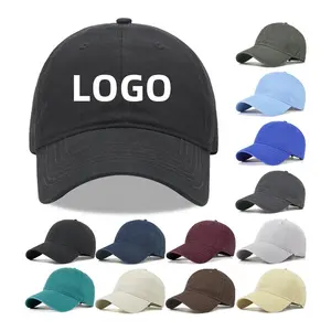 Nueva tendencia 100% algodón calidad gorra de béisbol clásica Gorra lisa en blanco bordado logotipo personalizado papá sombrero