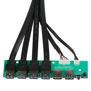Boîtier d'ordinateur Panneau frontal Double USB 2.0 1 à 4 ports USB 3.0 Carte mère Panneau de châssis Montage sur panneau Câble d'extension Lecteur de <span class=keywords><strong>disquette</strong></span> - Product Image 4