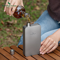 Gourde carrée en titane pur pour l'extérieur, bouteille à whisky anti-fuite 400 ml, bouteille portable ultra-légère