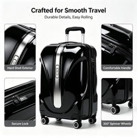 Valise trolley rigide 20 pouces avec serrure TSA, roues silencieuses à 360°, bagage de voyage léger pour voyages d'affaires OEM ODM