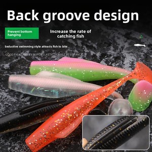 เหยื่อปลอมแบบนิ่ม T-ail ทำจาก PVC และ TPR สำหรับตกปลาในน้ำจืด เหมาะสำหรับปลาแบส ปลาไพค์ ตกปลาทะเลจากเรือ ใช้ได้กับปลาเป้าหมายต่างๆ - Product Image 2