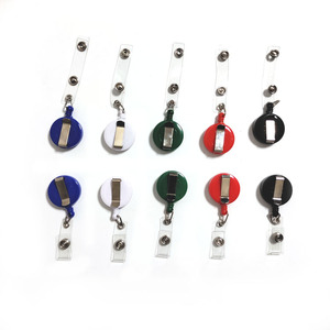 Custom Plastic Round ID Card Name Badge Holder Retractable 65cm Length Pull <b>Nurse</b> Badge Reel Keychain With Clip - Product Image 4