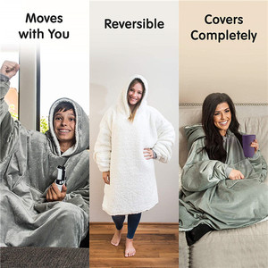 Caldo di Grandi Dimensioni Sherpa Coperta <span class=keywords><strong>Con</strong></span> Cappuccio <span class=keywords><strong>Felpa</strong></span> - Product Image 4