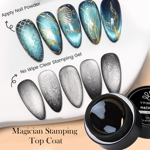 BORN PRETTY 5ml Magician Stamping Top Coat, Gel Transparente Sin Limpieza para Estampado de <span class=keywords><strong>Uñas</strong></span>, Pintura para <span class=keywords><strong>Uñas</strong></span>, Polvo Cromado - Product Image 2