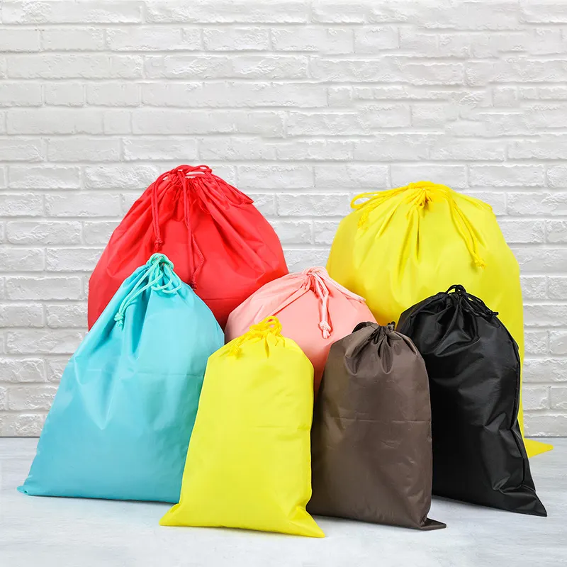 Renkli su geçirmez İpli ayakkabı iç çamaşırı seyahat spor saklama torbaları naylon torbalar organizatör giysi ambalaj