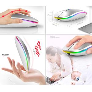 เมาส์ไร้สายแบบ Dual-mode BT ชาร์จได้ เงียบ สำหรับคอมพิวเตอร์ แล็ปท็อป สำนักงาน เล่นเกม มีไฟเรืองแสง รุ่นชาร์จได้ 2.4G - Product Image 4