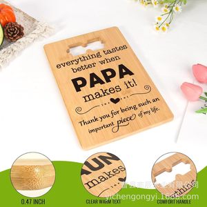 Tabla de cortar rectangular de bambú con asa para cortar verduras en la cocina, para uso doméstico. - Product Image 5