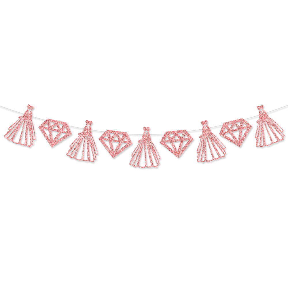 Banner rosa con diamante + vestito - 1 pz