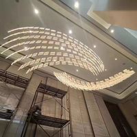 Lustres sur mesure non standard, lampes d'art d'ingénierie pour salon, taille moyenne, LED en fer, installation facile, CRI élevé 70 50000