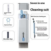 7 en 1 ordinateur téléphone ensemble de nettoyage clavier électronique brosse outils écouteurs nettoyage