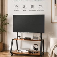 Support TV mobile Sanwei style artistique, chariot en acier robuste et épaissi sur roulettes pour salon, bureau, salle de formation, 75 pouces – Grande Vente