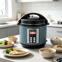 Cuisinière à pression électrique avec verrouillage de sécurité, multifonction, cuve intérieure antiadhésive, libération automatique de la pression