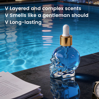 Huile de Cologne Blue Crystal Skull pour Hommes, Parfum Aromatique Agrumes Frais, Longue Durée, Senteur Masculine, 30ML 1.01FL.oz