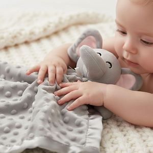 Custom <b>Elephant</b> Security Blanket Soft Lovey Unisex Lovie Baby <b>Gifts</b> for Boys and Girls Snuggle Toy Stuffed Animal - Product Image 5