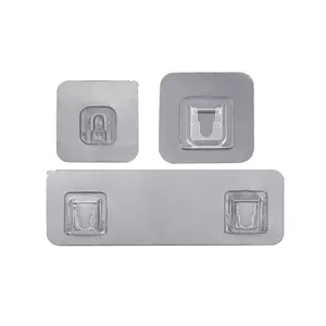 Trasparente appiccicoso singolo adesivo colla stick a scatto pulsante di aggancio PVC mensola del bagno in cucina tagliato su misura