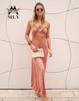 MLY 2026 Nouveau Maillot de Bain Brésilien Sexy 3 Pièces à Volants et Fronces, Imprimé Floral, Col en V, avec Liens à Nouer au Dos et String