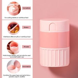Coupe-pilules et pilulier portable en gros pour médicaments en poudre et comprimés, avec boîte de rangement et organisateur - Product Image 3