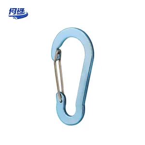 Individuelles Logo Werbung Titan Schwergewicht-Hak Round-Locking Aluminium Carabiner-Hak Schlüsselanhänger-Clips