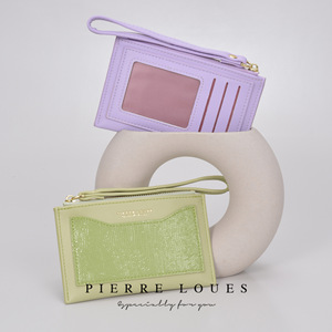 Portefeuille pour femme Pierre Loues, mini porte-monnaie à fermeture éclair, couleur unie, porte-cartes, 4 pouces, usage quotidien - Product Image 3