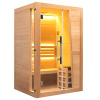 Ruang Sauna Finlandia Gaya Modern untuk 2-3 Orang, Sauna Kayu Solid Tradisional