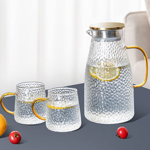 Glass Water Pitcher With Lid Large Capacity Ice <b>Tea</b> <b>Set</b> Household Cold Water Kettle Party Use - Product Image 1