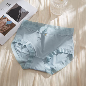 Ropa Interior de Punto Sólido de Seda Helada para Mujer y Niña, de Tiro Medio, Delgada, Transpirable, Antibacteriana, de Venta Caliente para Uso Diario - Product Image 5