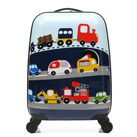 Valise à roulettes pour enfants avec poignée extensible de 16 pouces en aluminium, motif de personnage de dessin animé, valises pour enfants