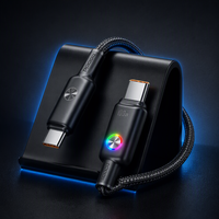Kabel USB C ke C Toocki Hot Selling 100W PD Fast Charging dengan Indikator LED, Nylon Braided, 480Mbps untuk Laptop dan Ponsel