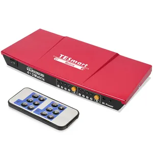 TESmart HDMI 4x2 مصفوفة موزع فصل مع الأشعة تحت الحمراء و إخراج الصوت البصري