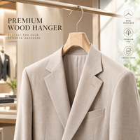 Cintres en bois massif chêne et hêtre avec logo, pour vêtements, costumes, robes, pour magasins de vêtements, cintres de mariée et de marié