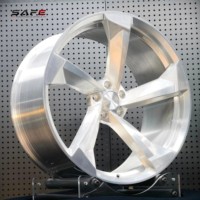Jantes forgées argentées brossées à 5 branches, finition personnalisée, 5x112 5x120 19 20 21 22 23 pouces pour Audi A3 8V A4 A5 S6 B8 B9 VW Golf Mk7 Passat B8