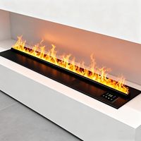 Cheminée électrique à vapeur d'eau avec flamme 3D réaliste, insert intégré, construction métallique, 78,8 pouces, fonctionnement en anglais