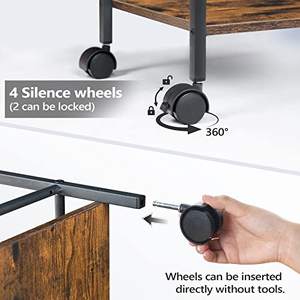 รถเข็นไม้สไตล์อุตสาหกรรมวินเทจทันสมัยสำหรับบ้านโรงแรมที่มีล้อโลหะสำหรับวางไวน์ - Product Image 4