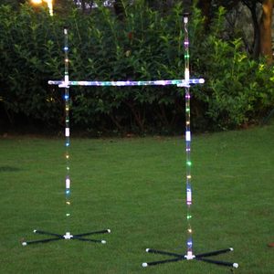 Disco volador LED luz juguete al aire libre para niños adultos brillante oscuro patio trasero carnaval playa césped fiesta bolsa de transporte usuario <span class=keywords><strong>Limbo</strong></span> juegos - Product Image 1