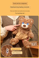 Robot Compagnon Ours en Peluche Interactif avec Commande Vocale pour Enfants, Jouet d'Apprentissage et de Racontage d'Histoires, Robot de Service en Silicone