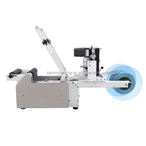 デスクタイプ自動ハニージャム瓶ワインボトルマグロ缶丸容器粘着ステッカーラベリング機デートプリンター付き - Product Image 2