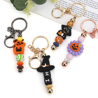 MOQ 3000 pièces Perles en silicone écologiques, motifs Citrouille d'Halloween, Animaux, Marguerites, Fleurs, Perles focales en vrac pour bracelets, Breloques 3D, Porte-clés personnalisés