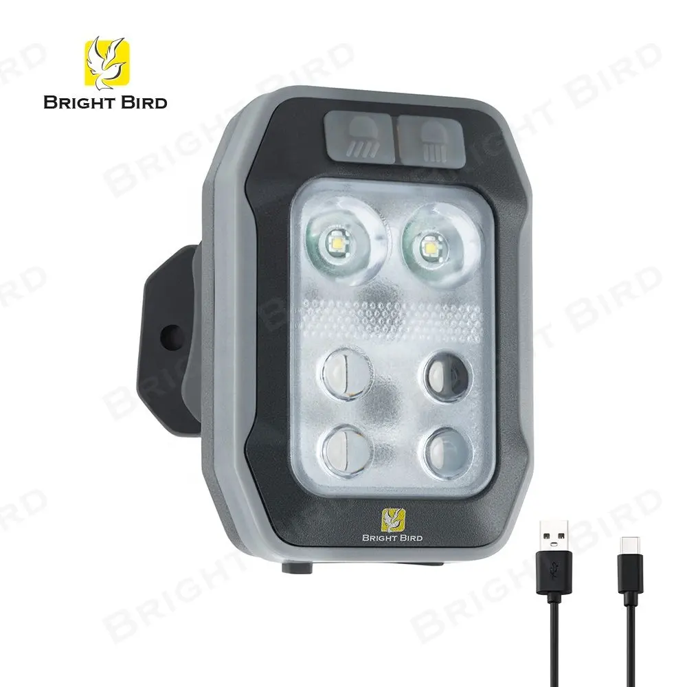 Luce luminosa per bicicletta a LED per uccelli luce posteriore per guida notturna impermeabile USB ricaricabile indicatore di direzione della bicicletta