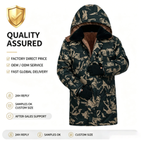 Parka de travail hiver robuste camouflage avec doublure polaire, capuche amovible, coupe-vent, construction Ripstop – Fournisseur OEM/ODM