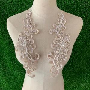 2022 New <strong>Heavy</strong> Industry Beads Three-dimensional Flower Mesh Embroidery Voile <strong>Fabric</strong> Paste <strong>Lace</strong> Patch for Wedding Dress - Product Image 4