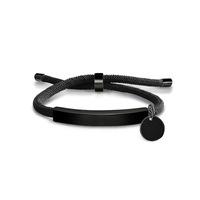 Personalized Engraved Blank Jewelry Stainless Steel Horizontal Bar Adjustable Waved Bracelet for Women Men