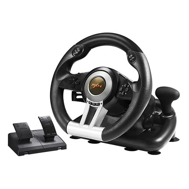 5 in 1 Gaming Steering Wheels PXN-V3II 180 Degree Steering Wheel for PC/P3/P4/X BOX/Switch Racing Wheel with Pedals
