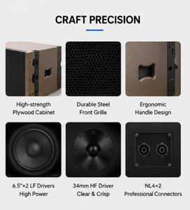 ลำโพงไลน์อาร์เรย์แบบพาสซีฟคู่ขนาด <span class=keywords><strong>6.5</strong></span> นิ้ว 200 วัตต์ RMS 65Hz-20kHz ระบบลำโพงเสียงระดับมืออาชีพสำหรับคอนเสิร์ต - Product Image 3