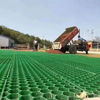 Grille de paillis en plastique HDPE pour allées, renforcement de pelouses, chemins de jardin, couleur noire, haute résistance, installation facile, structure alvéolée