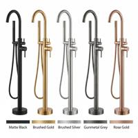 Robinet de baignoire sur pied haut de gamme avec douchette à main, robinet de bain moderne sur pied, personnalisable OEM pour la vente en gros et les projets