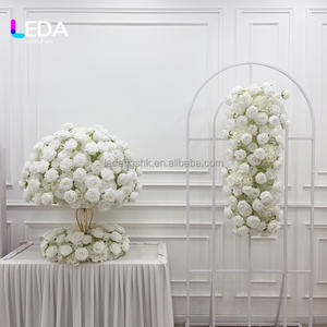 LEDA Artículos para Bodas, Centro de Mesa Elegante para Boda, Bola de Flores de Rosa Blanca, Ramo de Flores Artificiales de Seda para Decoración de Bodas - Product Image 2