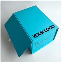 Hochwertige Maßgefertigte Blaue Faltbare Personalisierte Verpackung Karton Starre Box Kleidung Geschenkbox Verpackung Luxus-Verpackungsbox